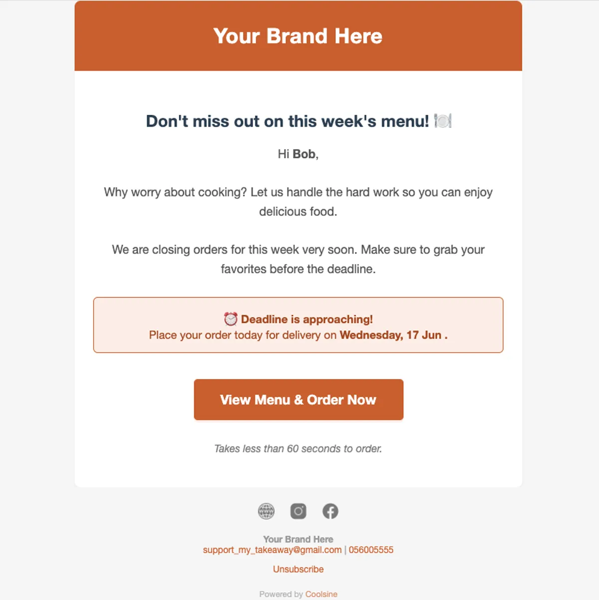 Automated email reminder example